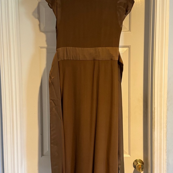 Lotta Stensson Formal Dress, rich brown color with turquoise trim - Picture 3 of 8